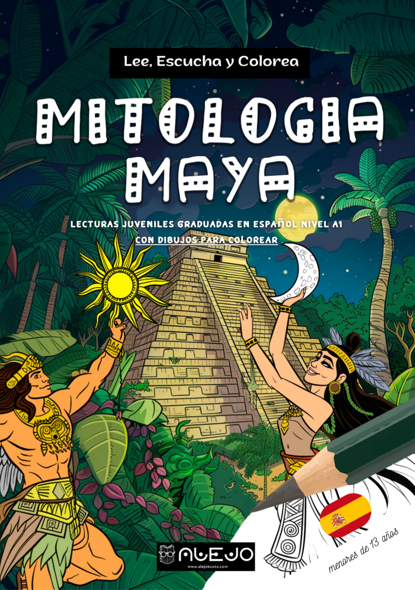 mitología maya para colorear a1 español